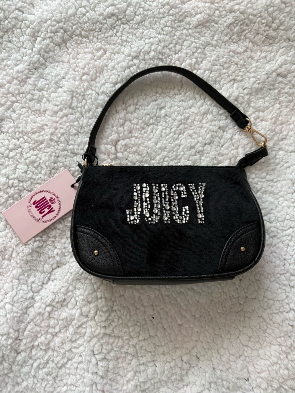 Juicy Couture Black Jeweled Mini Shoulder Bag